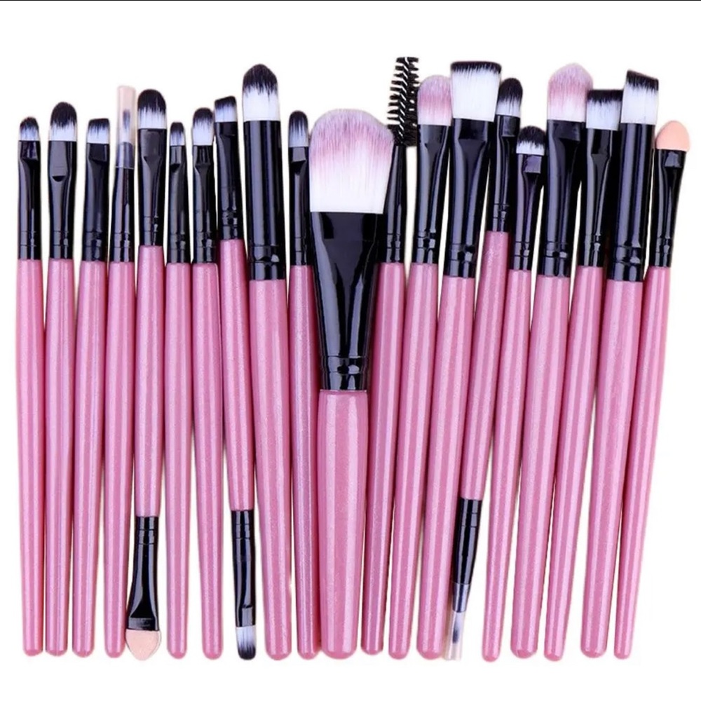 Pink makeup brush set new